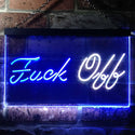 ADVPRO Fuck Off Man Cave Garage Dual Color LED Neon Sign st6-i3231 - White & Blue