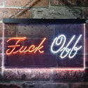 ADVPRO Fuck Off Man Cave Garage Dual Color LED Neon Sign st6-i3231 - White & Orange