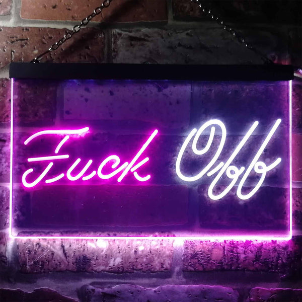 ADVPRO Fuck Off Man Cave Garage Dual Color LED Neon Sign st6-i3231 - White & Purple