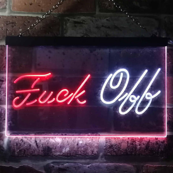 ADVPRO Fuck Off Man Cave Garage Dual Color LED Neon Sign st6-i3231 - White & Red