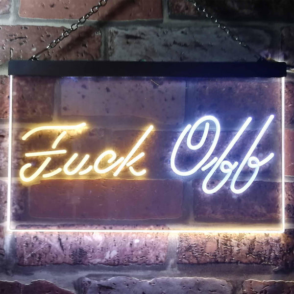 ADVPRO Fuck Off Man Cave Garage Dual Color LED Neon Sign st6-i3231 - White & Yellow