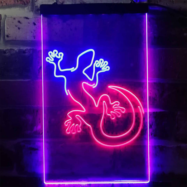 ADVPRO Gecko Man Cave Room Display  Dual Color LED Neon Sign st6-i3232 - Blue & Red
