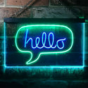 ADVPRO Hello Bedroom Room Display Dual Color LED Neon Sign st6-i3233 - Green & Blue