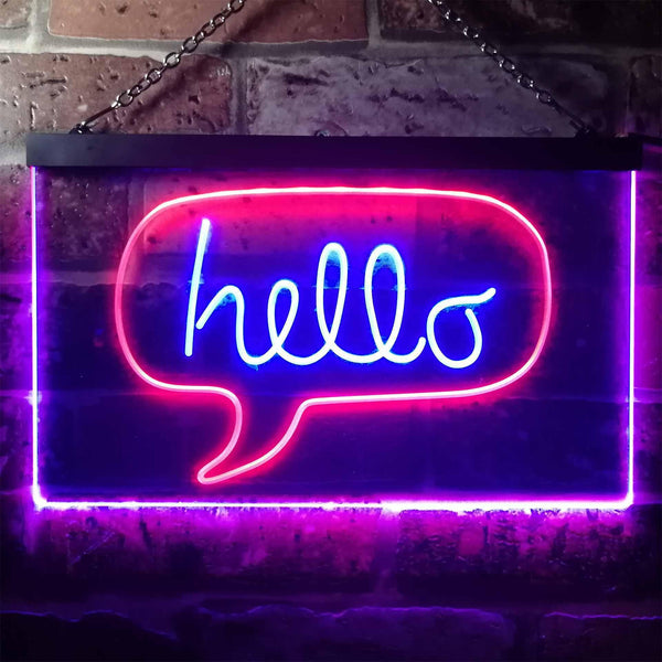 ADVPRO Hello Bedroom Room Display Dual Color LED Neon Sign st6-i3233 - Red & Blue