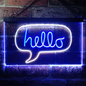 ADVPRO Hello Bedroom Room Display Dual Color LED Neon Sign st6-i3233 - White & Blue