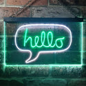 ADVPRO Hello Bedroom Room Display Dual Color LED Neon Sign st6-i3233 - White & Green