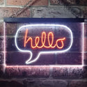 ADVPRO Hello Bedroom Room Display Dual Color LED Neon Sign st6-i3233 - White & Orange