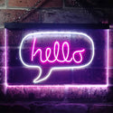 ADVPRO Hello Bedroom Room Display Dual Color LED Neon Sign st6-i3233 - White & Purple