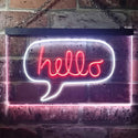 ADVPRO Hello Bedroom Room Display Dual Color LED Neon Sign st6-i3233 - White & Red