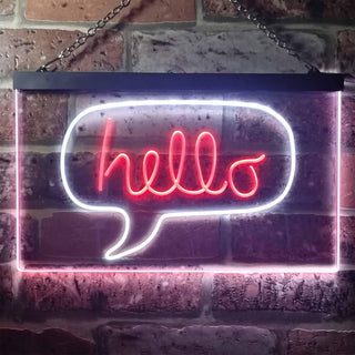 ADVPRO Hello Bedroom Room Display Dual Color LED Neon Sign st6-i3233 - White & Red