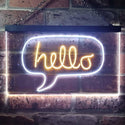 ADVPRO Hello Bedroom Room Display Dual Color LED Neon Sign st6-i3233 - White & Yellow