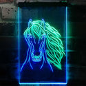 ADVPRO Horse Head Animal Display  Dual Color LED Neon Sign st6-i3234 - Green & Blue