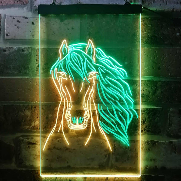 ADVPRO Horse Head Animal Display  Dual Color LED Neon Sign st6-i3234 - Green & Yellow