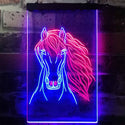 ADVPRO Horse Head Animal Display  Dual Color LED Neon Sign st6-i3234 - Red & Blue