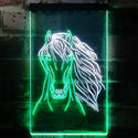 ADVPRO Horse Head Animal Display  Dual Color LED Neon Sign st6-i3234 - White & Green