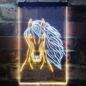 ADVPRO Horse Head Animal Display  Dual Color LED Neon Sign st6-i3234 - White & Yellow