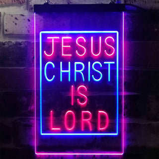 ADVPRO Jesus Christ is Lord Room Display  Dual Color LED Neon Sign st6-i3236 - Blue & Red