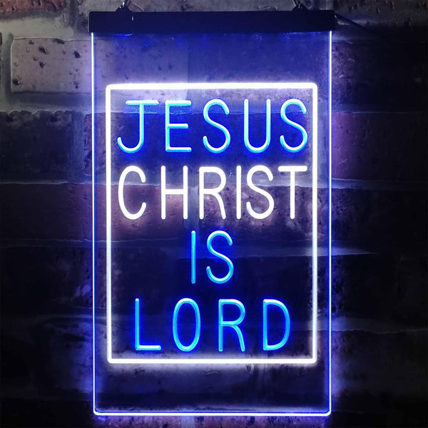 ADVPRO Jesus Christ is Lord Room Display  Dual Color LED Neon Sign st6-i3236 - White & Blue