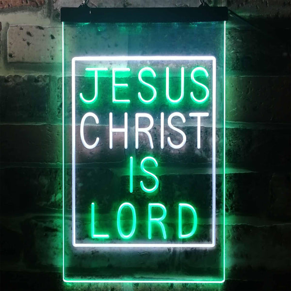 ADVPRO Jesus Christ is Lord Room Display  Dual Color LED Neon Sign st6-i3236 - White & Green