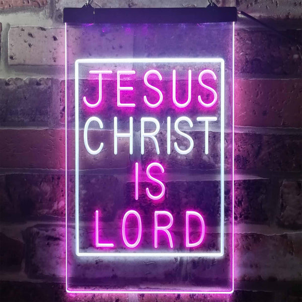 ADVPRO Jesus Christ is Lord Room Display  Dual Color LED Neon Sign st6-i3236 - White & Purple