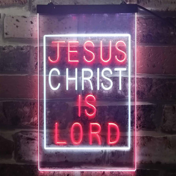 ADVPRO Jesus Christ is Lord Room Display  Dual Color LED Neon Sign st6-i3236 - White & Red