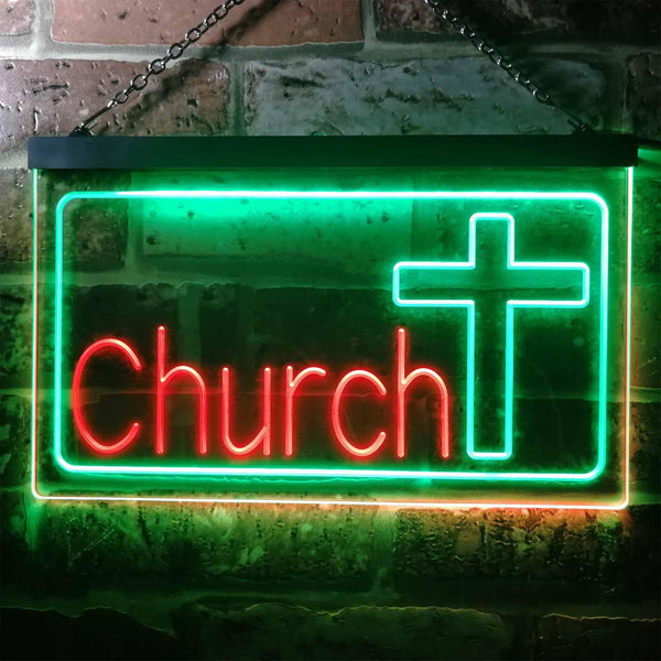 ADVPRO Church Cross Dual Color LED Neon Sign st6-i3237 - Green & Red