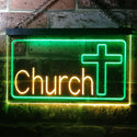 ADVPRO Church Cross Dual Color LED Neon Sign st6-i3237 - Green & Yellow