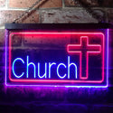 ADVPRO Church Cross Dual Color LED Neon Sign st6-i3237 - Red & Blue