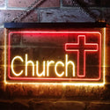 ADVPRO Church Cross Dual Color LED Neon Sign st6-i3237 - Red & Yellow