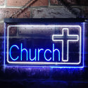 ADVPRO Church Cross Dual Color LED Neon Sign st6-i3237 - White & Blue