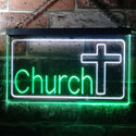 ADVPRO Church Cross Dual Color LED Neon Sign st6-i3237 - White & Green