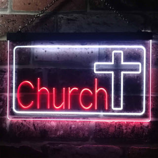 ADVPRO Church Cross Dual Color LED Neon Sign st6-i3237 - White & Red