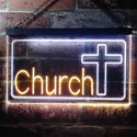 ADVPRO Church Cross Dual Color LED Neon Sign st6-i3237 - White & Yellow