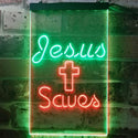 ADVPRO Jesus Saves Crosses  Dual Color LED Neon Sign st6-i3239 - Green & Red