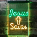 ADVPRO Jesus Saves Crosses  Dual Color LED Neon Sign st6-i3239 - Green & Yellow