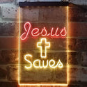 ADVPRO Jesus Saves Crosses  Dual Color LED Neon Sign st6-i3239 - Red & Yellow