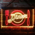 ADVPRO Diner Restaurant Knife Fork Dual Color LED Neon Sign st6-i3240 - Red & Yellow