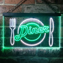 ADVPRO Diner Restaurant Knife Fork Dual Color LED Neon Sign st6-i3240 - White & Green