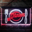 ADVPRO Diner Restaurant Knife Fork Dual Color LED Neon Sign st6-i3240 - White & Red