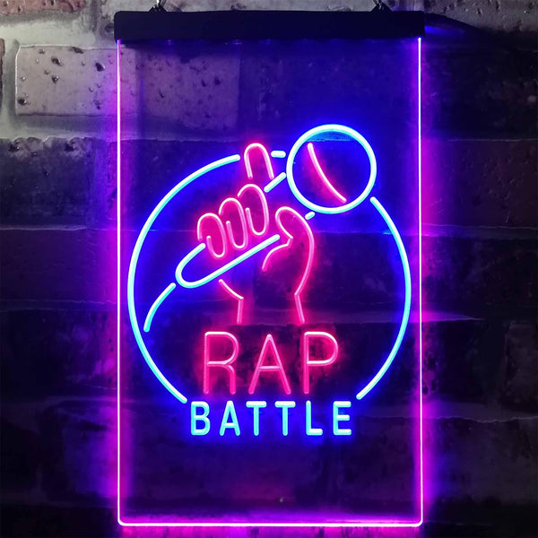 ADVPRO Rap Battle Karaoke Singing  Dual Color LED Neon Sign st6-i3241 - Blue & Red