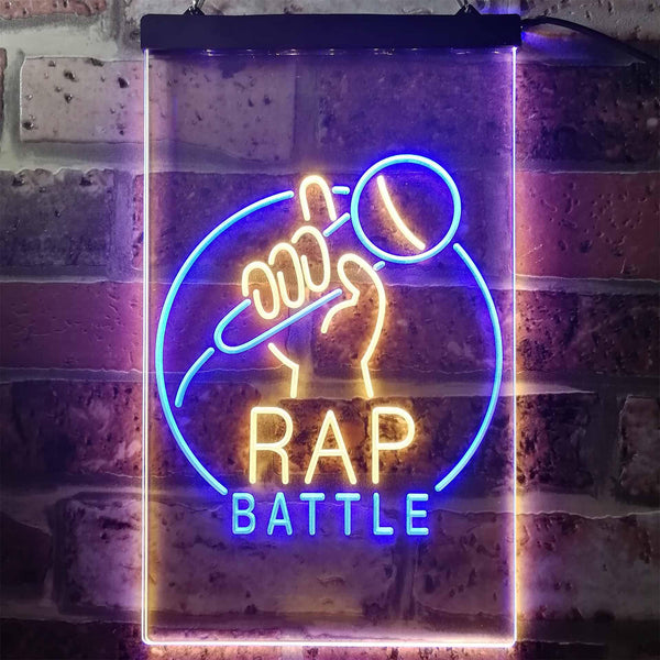 ADVPRO Rap Battle Karaoke Singing  Dual Color LED Neon Sign st6-i3241 - Blue & Yellow