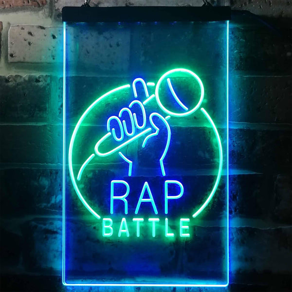 ADVPRO Rap Battle Karaoke Singing  Dual Color LED Neon Sign st6-i3241 - Green & Blue