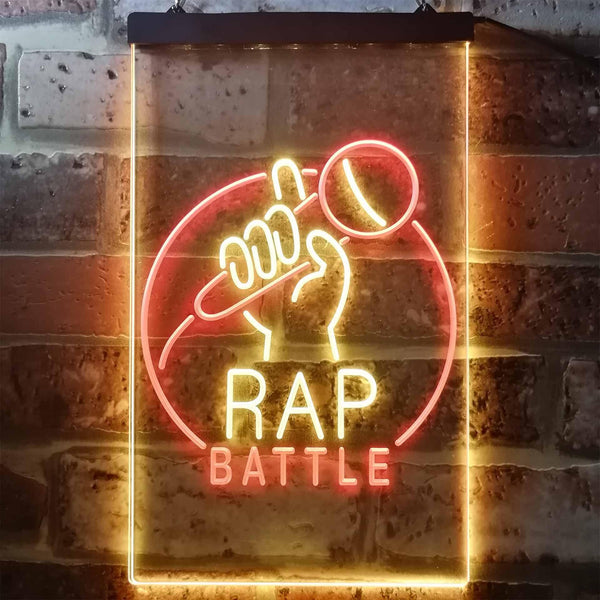 ADVPRO Rap Battle Karaoke Singing  Dual Color LED Neon Sign st6-i3241 - Red & Yellow