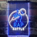 ADVPRO Rap Battle Karaoke Singing  Dual Color LED Neon Sign st6-i3241 - White & Blue