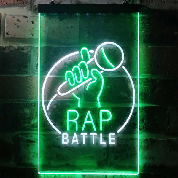 ADVPRO Rap Battle Karaoke Singing  Dual Color LED Neon Sign st6-i3241 - White & Green
