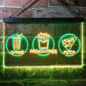 ADVPRO French Fries Drinks Pizza Cafe Dual Color LED Neon Sign st6-i3242 - Green & Yellow