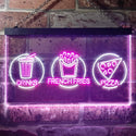 ADVPRO French Fries Drinks Pizza Cafe Dual Color LED Neon Sign st6-i3242 - White & Purple