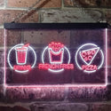 ADVPRO French Fries Drinks Pizza Cafe Dual Color LED Neon Sign st6-i3242 - White & Red