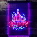 ADVPRO Happy Hour Beverage Home Bar  Dual Color LED Neon Sign st6-i3243 - Blue & Red