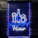 ADVPRO Happy Hour Beverage Home Bar  Dual Color LED Neon Sign st6-i3243 - White & Blue